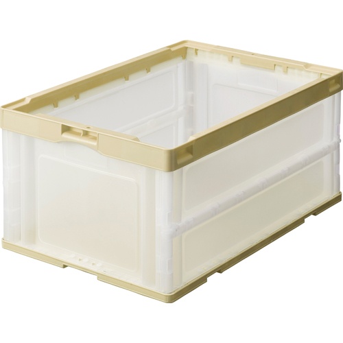 ＴＡＮＯＳＥＥ　折りたたみコンテナ　７５Ｌ　アイボリー／透明　１セット（１０台）1
