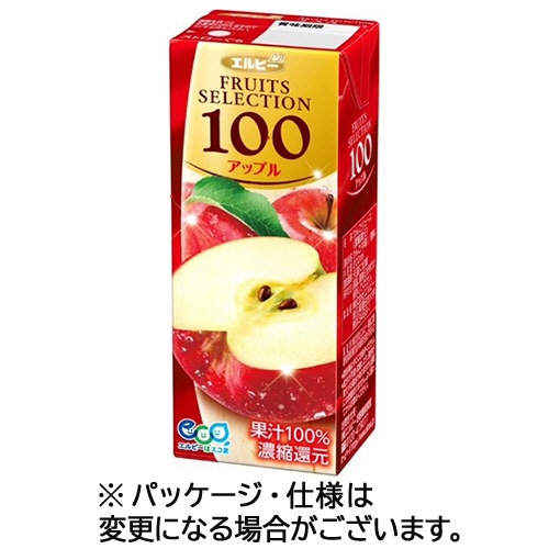 エルビー　フルーツセレクション　アップル１００　２００ｍＬ　紙パック　１ケース（２４本）1