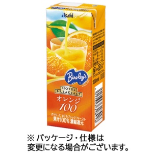 アサヒ飲料　バヤリース　ホテルブレックファースト　オレンジ１００　２００ｍｌ　紙パック　１ケース（２４本）1