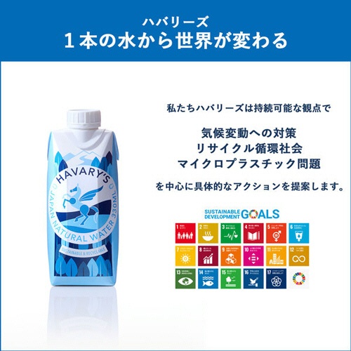 ハバリーズ　ＨＡＶＡＲＹＳ　ＪＡＰＡＮ　ＮＡＴＵＲＡＬ　ＷＡＴＥＲ　３３０ｍＬ　紙パック　１セット（２４本：１２本×２ケース）2
