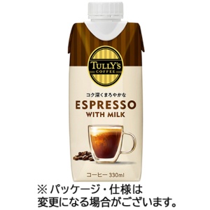 伊藤園　タリーズコーヒー　エスプレッソ　ＷＩＴＨ　ミルク　３３０ｍｌ　キャップ付き紙パック　１ケース（１２本）1