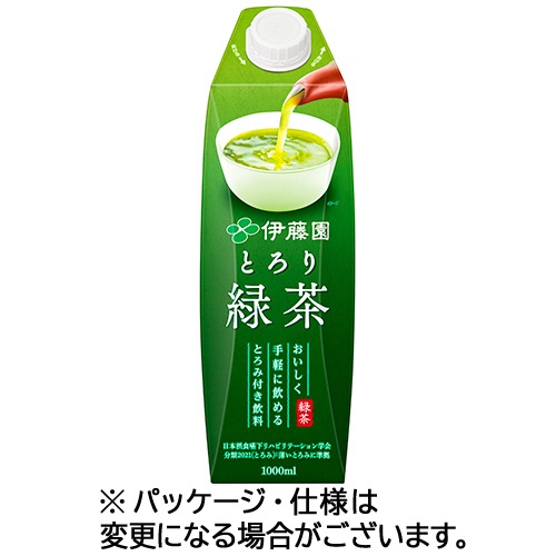 伊藤園　とろり緑茶　１０００ｍＬ　紙パック（口栓付）　１ケース（６本）1