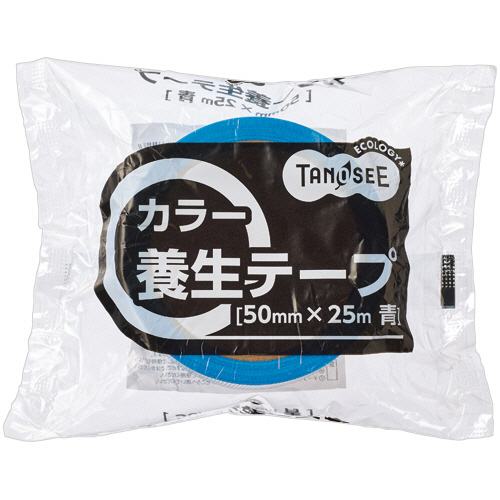たのめーる】TANOSEE カラー養生テープ 50mm×25m 青 1セット(30巻)の通販