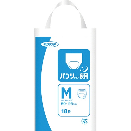 王子ネピア　ネピアテンダー　パンツタイプ　夜用　Ｍ　１セット（７２枚：１８枚×４パック）1