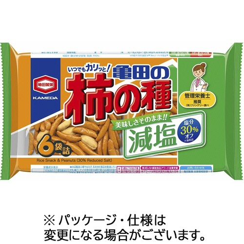 亀田製菓　減塩　亀田の柿の種　１６４ｇ（６袋）／パック　１セット（１２パック）1