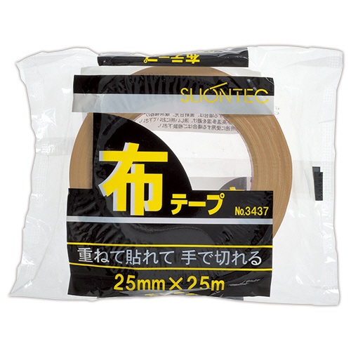 スリオンテック　布テープ　Ｎｏ．３４３７２０　２５ｍｍ×２５ｍ　厚み０．２４ｍｍ　Ｎｏ．３４３７２０－２５Ｘ２５ＤＢ　１セット（６０巻）1