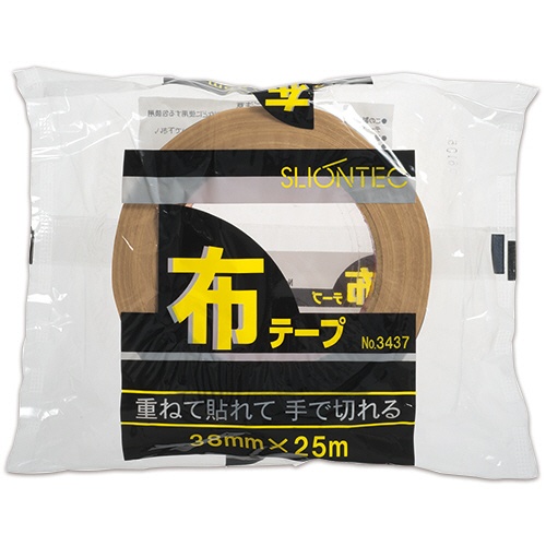 スリオンテック　布テープ　Ｎｏ．３４３７２０　３８ｍｍ×２５ｍ　厚み０．２４ｍｍ　Ｎｏ．３４３７２０－３８ｘ２５　１セット（３０巻）1