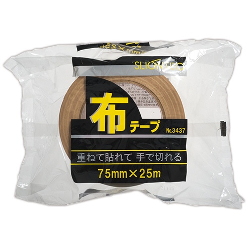 スリオンテック　布テープ　Ｎｏ．３４３７２０　７５ｍｍ×２５ｍ　厚み０．２４ｍｍ　Ｎｏ．３４３７２０－７５ｘ２５　１セット（２４巻）1