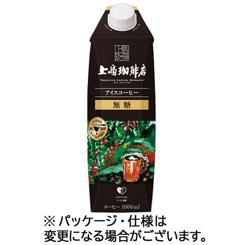 ＵＣＣ　上島珈琲店　アイスコーヒー　無糖　１Ｌ　紙パック（口栓付）　１ケース（１２本）1