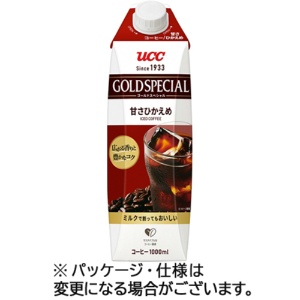 ＵＣＣ　ゴールドスペシャル　アイスコーヒー　甘さひかえめ　１０００ｍｌ　紙パック（口栓付）　１ケース（１２本）1