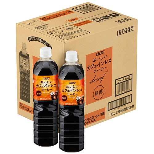 ＵＣＣ　おいしいカフェインレスコーヒー　無糖　９００ｍＬ　ペットボトル　１ケース（１２本）2