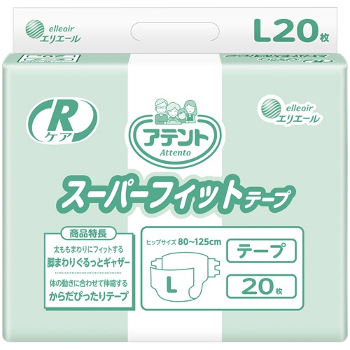 大王製紙　アテント　Ｒケア　スーパーフィットテープ　Ｌサイズ　１セット（６０枚：２０枚×３パック）1