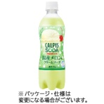 アサヒ飲料　カルピスソーダ　国産メロンのクリームソーダ　５００ｍｌ　ペットボトル　１ケース（２４本）