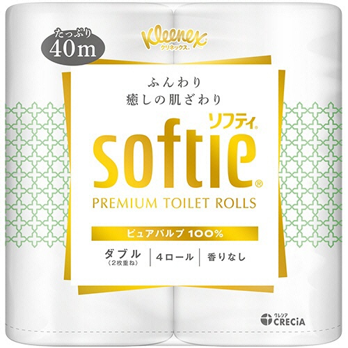 日本製紙クレシア　クリネックス　ソフティ　ダブル　４０ｍ　１セット（４０ロール：４ロール×１０パック）1