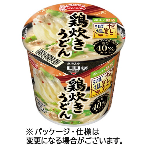 エースコック　だしの旨みで減塩　鶏炊きうどん　４５ｇ　１ケース（１２食）1