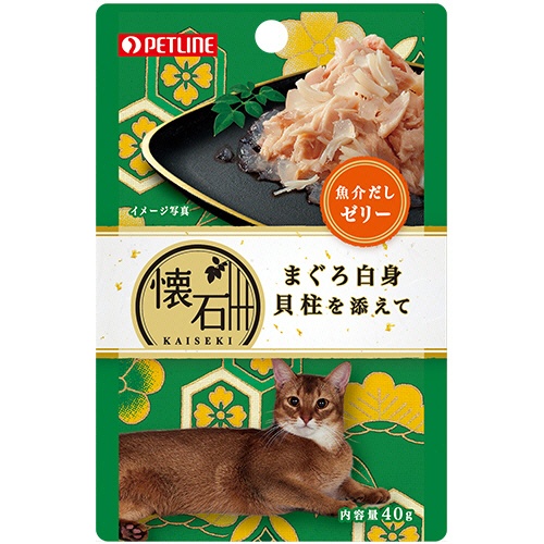 ペットライン　懐石レトルト　まぐろ白身貝柱魚介だしゼリー　４０ｇ　１セット（１２パック）1