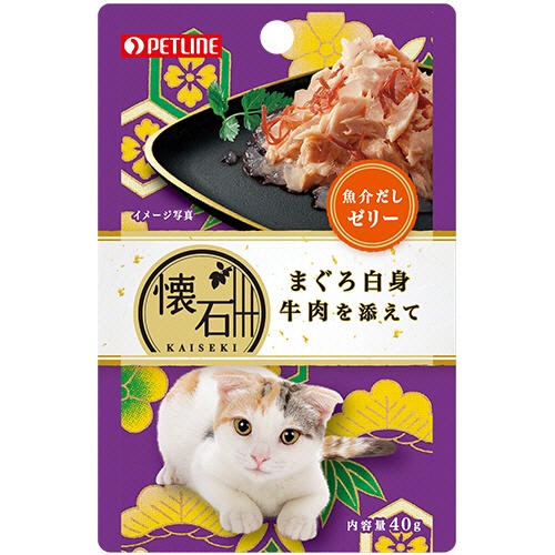 ペットライン　懐石レトルト　まぐろ白身牛肉魚介だしゼリー　４０ｇ　１セット（１２パック）1