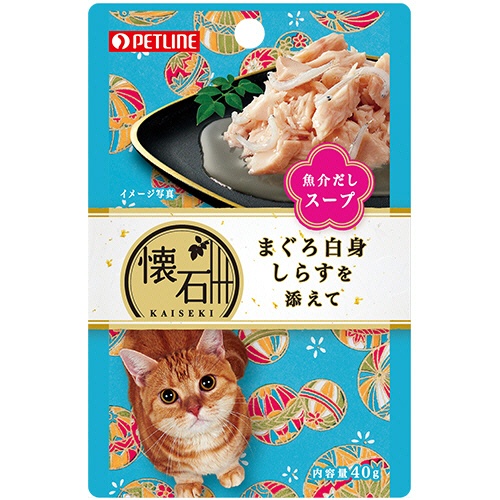 ペットライン　懐石レトルト　まぐろ白身しらす魚介だしスープ　４０ｇ　１セット（１２パック）1