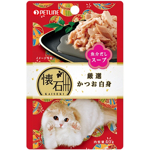 ペットライン　懐石レトルト　厳選かつお白身魚介だしスープ　４０ｇ　１セット（１２パック）1
