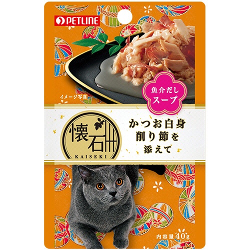 ペットライン　懐石レトルト　かつお白身削り節魚介だしスープ　４０ｇ　１セット（１２パック）1