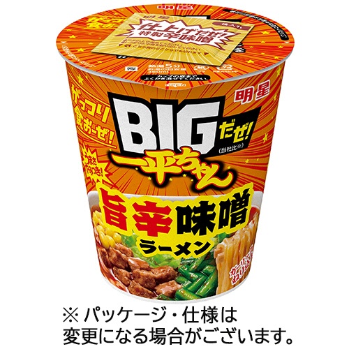 明星食品　ＢＩＧだぜ！一平ちゃん　旨辛味噌ラーメン　９９ｇ　１ケース（１２食）1