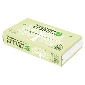 日本製紙クレシア　ペーパータオル　タウパー　おてふきれい　エコ　紙包装タイプ　Ｍ　２００枚／パック　１セット（３５パック）1