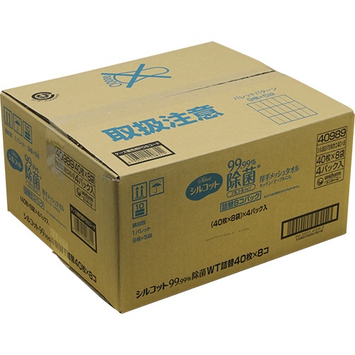 ユニ・チャーム　シルコットウェットティッシュ　９９．９９％除菌　つめかえ用　１セット（１２８０枚：３２０枚×４パック）2