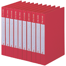 ビュートン　リングファイル　Ａ４タテ　２穴　２００枚収容　背幅３０ｍｍ　レッド　ＢＲＦ－Ａ４－Ｒ　１セット（１０冊）