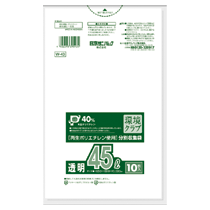 日本サニパック　環境クラブ　分別収集袋　透明　４５Ｌ　０．０３０ｍｍ　Ｗ－４３　１パック（１０枚）