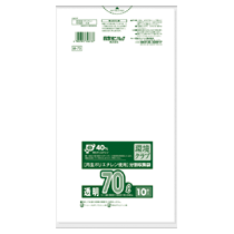 日本サニパック　環境クラブ　分別収集袋　透明　７０Ｌ　０．０４０ｍｍ　Ｗ－７３　１パック（１０枚）