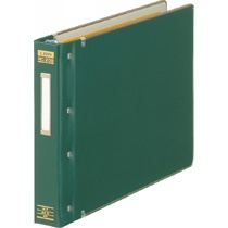 ライオン事務器　バインダー（ＭＰ式）　Ａ４ヨコ　２０穴　２００枚収容　ビニールクロス貼り　緑　Ｎｏ.２０Ｂ　１冊1
