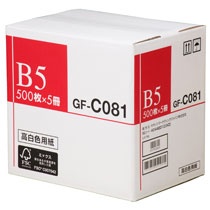キヤノン　高白色用紙　ＧＦ－Ｃ０８１　Ｂ５　８１.４ｇ　４０４４Ｂ０１０　１箱（２５００枚：５００枚×５冊）1