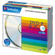 バーベイタム　データ用ＤＶＤ－Ｒ　４．７ＧＢ　１－１６倍速　ブランドシルバー　５ｍｍスリムケース　ＤＨＲ４７Ｊ１０Ｖ１　１パック（１０枚）1