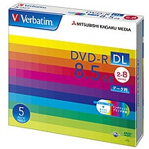 バーベイタム　データ用ＤＶＤ－Ｒ　ＤＬ　８．５ＧＢ　２－８倍速　ホワイトワイドプリンタブル　５ｍｍスリムケース　ＤＨＲ８５ＨＰ５Ｖ１　１パック（５枚）1