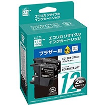 エコリカ　リサイクルインクカートリッジ　ブラック（顔料）　［ブラザー：ＬＣ１２ＢＫ互換］　ＥＣＩ－ＢＲ１２Ｂ－２ＰＴ　１箱（２個）1