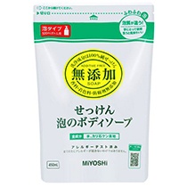 ミヨシ石鹸　無添加せっけん　泡のボディソープ　詰替用　４５０ｍｌ　１個1