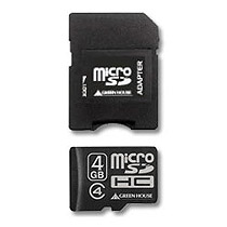 【クリックでお店のこの商品のページへ】グリーンハウス microSDHCカード 4GB Class4 防水仕様 SDHC変換アダプタ付 GH-SDMRHC4G4 1枚 GH-SDMRHC4G4