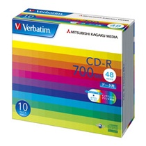 バーベイタム　データ用ＣＤ－Ｒ　７００ＭＢ　ワイドプリンタブル　５ｍｍスリムケース　ＳＲ８０ＳＰ１０Ｖ１Ｃ　１箱（１００枚：１０枚×１０個）1