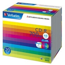 バーベイタム　データ用ＣＤ－Ｒ　７００ＭＢ　４８倍速　ホワイトワイドプリンタブル　５ｍｍスリムケース　ＳＲ８０ＳＰ２０Ｖ１　１パック（２０枚）1