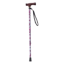 ひまわり　ささえ　２段伸縮ステッキ　Ｖ２型タイプ　７０．５～９６．５ｃｍ　花柄　紫　ＶＯ２４２３　１本1