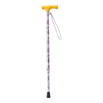 ひまわり　ささえ　２段伸縮ステッキ　Ｖ２型タイプ　７０．５～９６．５ｃｍ　花柄・大　銀　ＶＯ２４６２　１本1