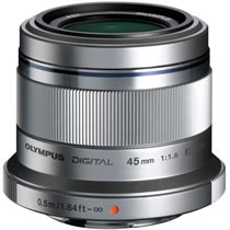 オリンパス　ミラーレス一眼用交換レンズ　Ｍ．ＺＵＩＫＯＤＩＧＩＴＡＬ　４５ｍｍ　（３５ｍｍ判換算９０ｍｍ相当）　Ｆ１．８　シルバー　１本1