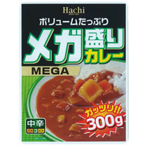 【クリックで詳細表示】ハチ食品 メガ盛りカレー 中辛 300g 1食 927361