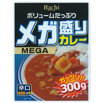 【クリックで詳細表示】ハチ食品 メガ盛りカレー 辛口 300g 1食 927363