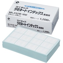 ニチバン　マイタック　ラミネートインデックス　保護フィルム付　中　２３×２９ｍｍ　青枠　業務用パック　ＭＬ２３２Ｂ－１００　１パック（１２００片：１２片×１００シート）1