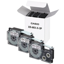 【クリックで詳細表示】カシオ NAME LAND 透明テープセット 9・12・18mm 透明/黒文字 XR-MIX-X-3P 1パック(3個：各サイズ1個) XR-MIX-X-3P