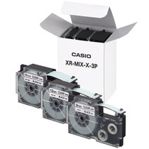カシオ　ＮＡＭＥ　ＬＡＮＤ　透明テープセット　９・１２・１８ｍｍ　透明／黒文字　ＸＲ－ＭＩＸ－Ｘ－３Ｐ　１パック（３個：各サイズ１個）1