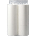ＴＡＮＯＳＥＥ　トイレットペーパー（パルプ１００％）　パック包装　シングル　芯なし　２５０ｍ　１ケース（２４ロール：６ロール×４パック）